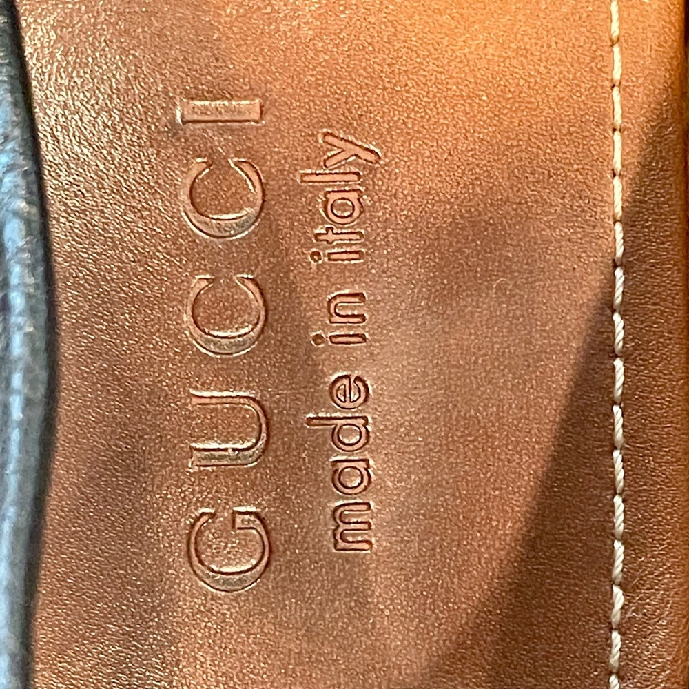 Gucci Leather Drivers, web& horsebit accents, black, silver, M8/W10, EUC - Picture 12 of 15